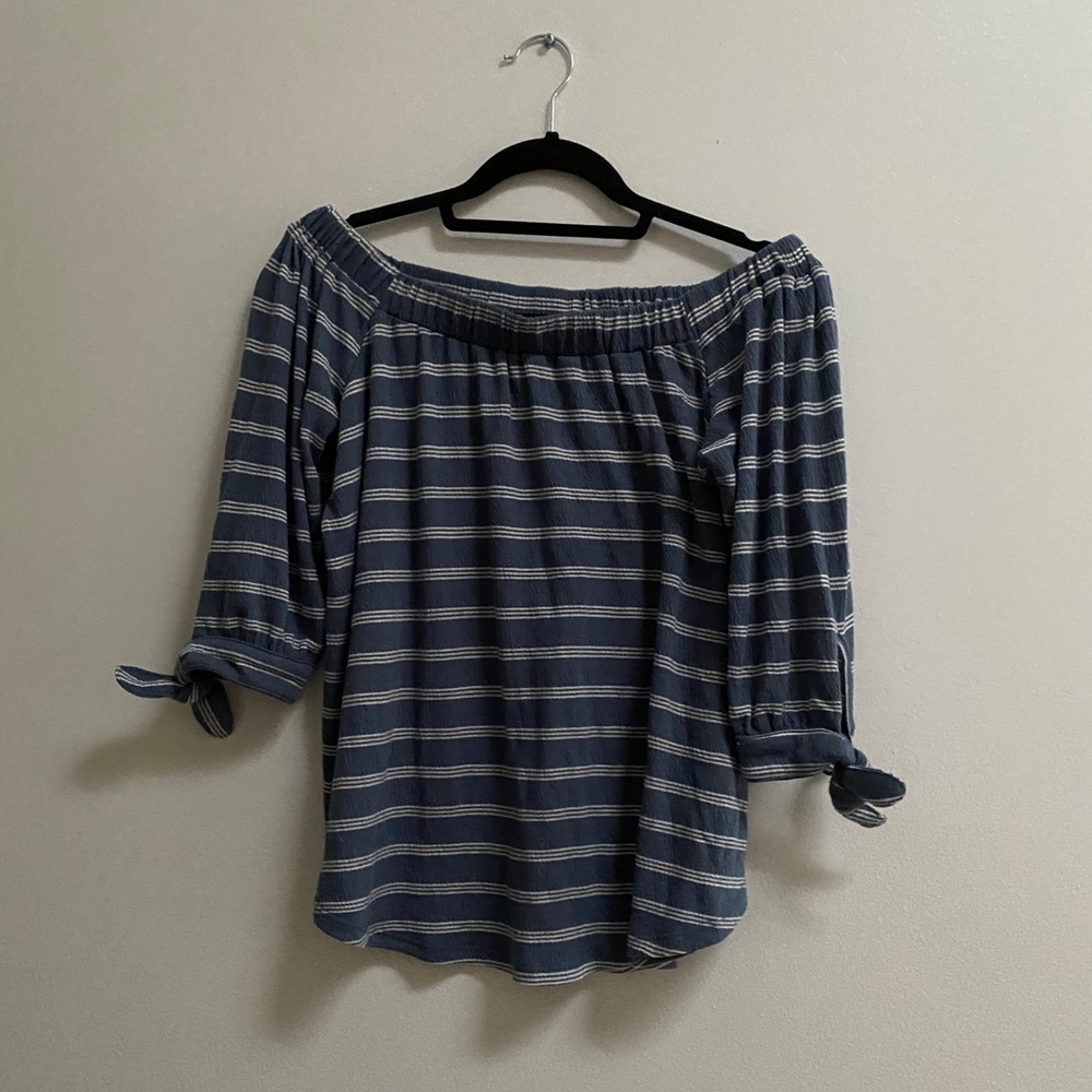 Abercrombie & Fitch Striped Off-The-Shoulder Top S